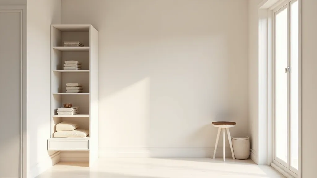 Přehledná předsíň s jednoduchým, čistým designem a minimem zbytečných předmětů